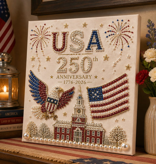 🔥LAST DAY 50% OFF - 🇺🇸 USA 250th Anniversary DIY Pearl Painting Kit ✨❤️🔥