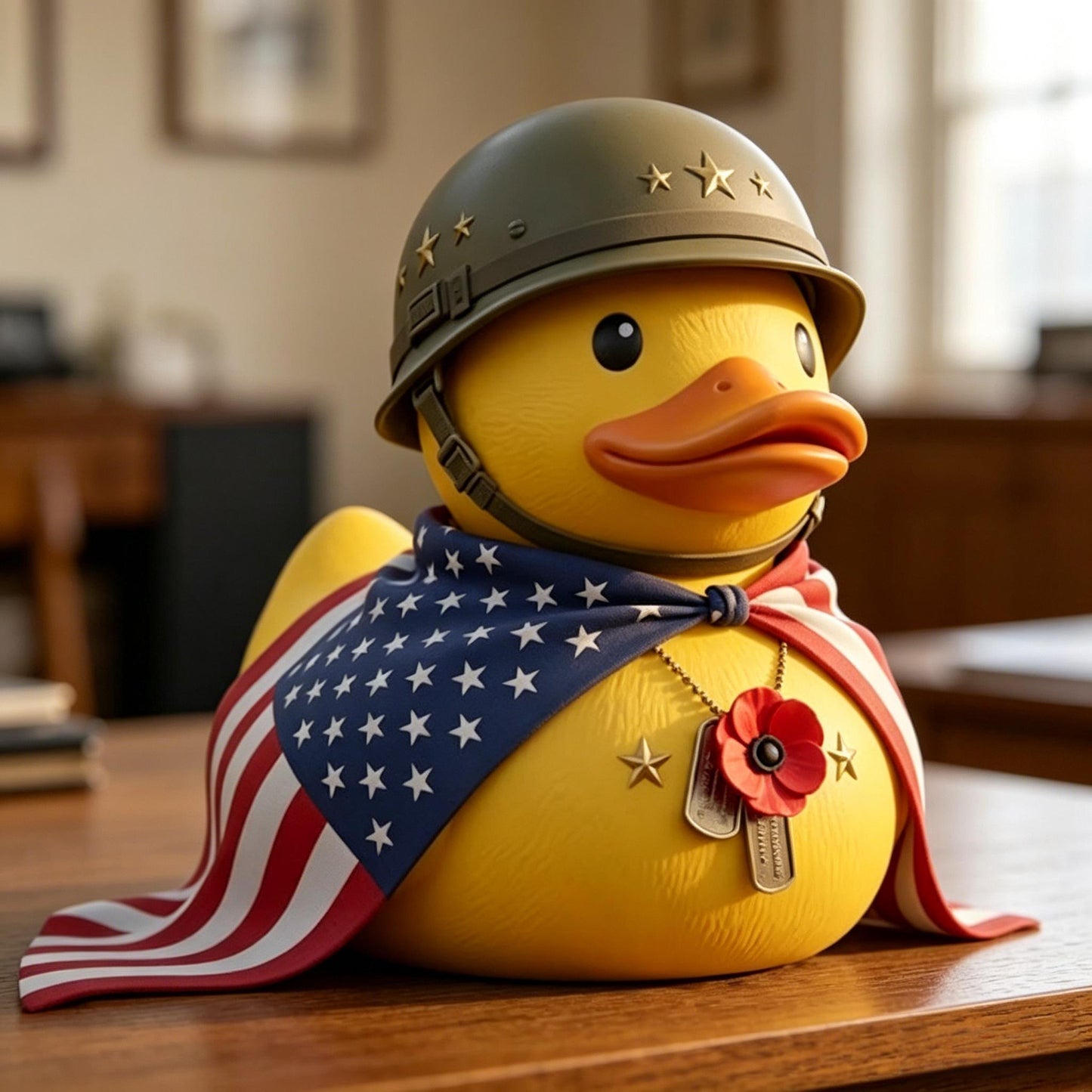 ๐บ๐ธ Patriotic Memorial Duck Figurine โ A Tribute to Courage & Freedom