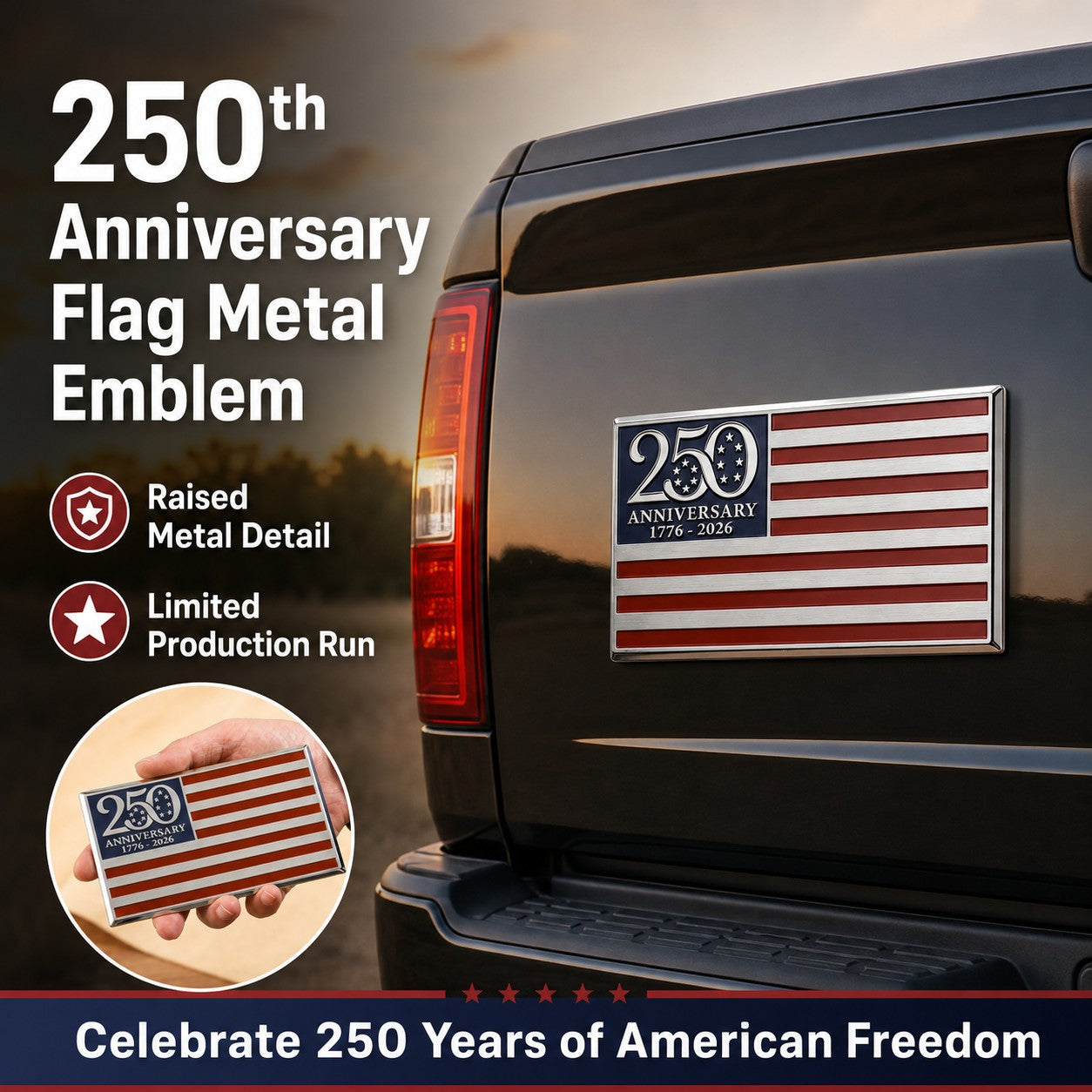 ✨250th Anniversary Metal Flag Emblem✨