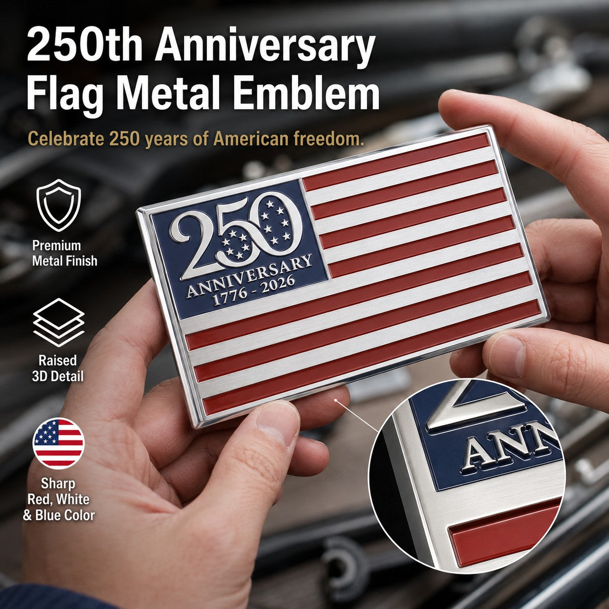 ✨250th Anniversary Metal Flag Emblem✨