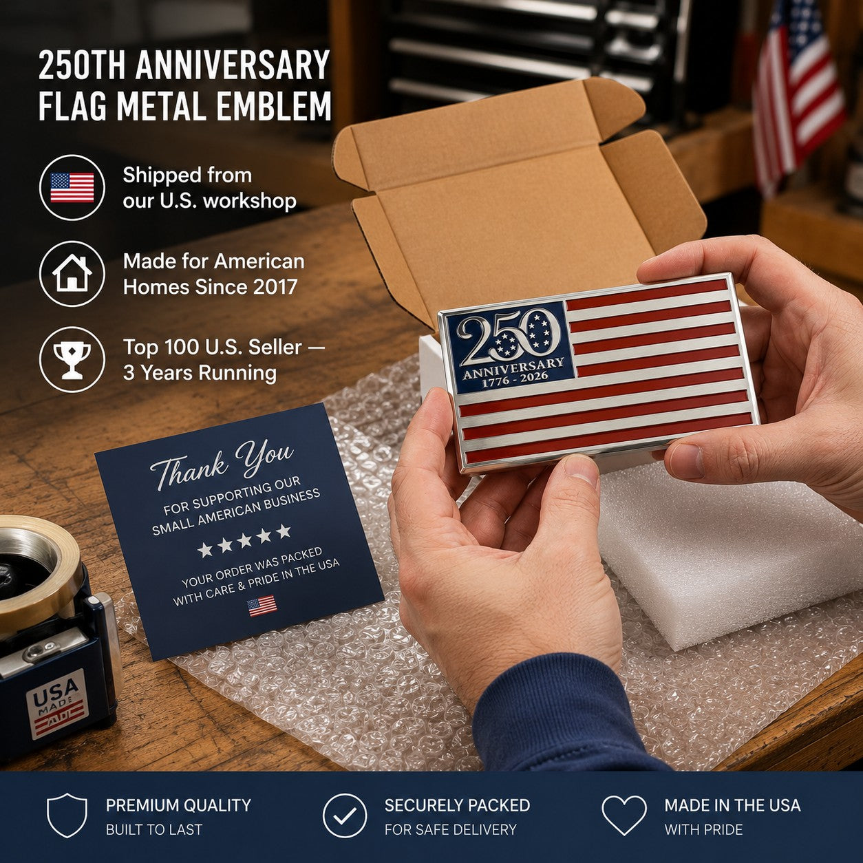 ✨250th Anniversary Metal Flag Emblem✨