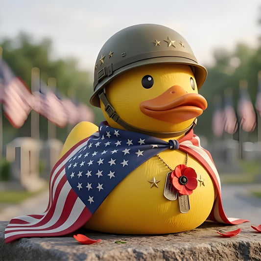🇺🇸 Patriotic Memorial Duck Figurine – A Tribute to Courage & Freedom